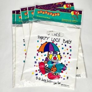 90s Vintage Clown Birthday Party Loot Bags NWT